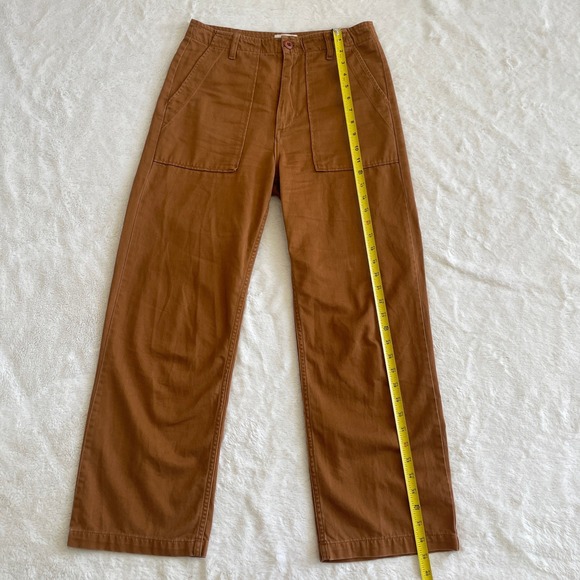Doen The Wilder Pants Wide Leg High Rise Orange Brown Size 28 - Picture 11 of 12